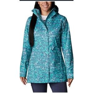 Columbia Splash A Little II Jacket Womens Size Small Blue Teal Full Zip Hooded